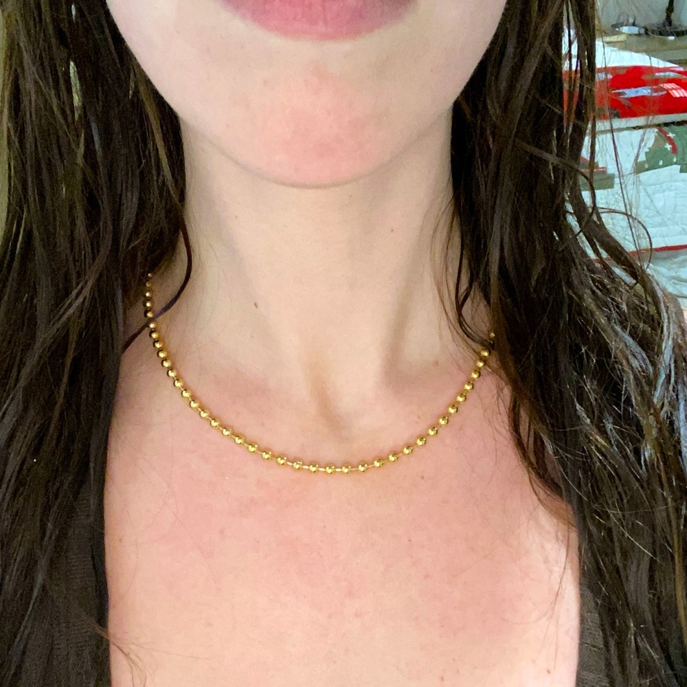 Sheryl Lowe 14k gold ball chain